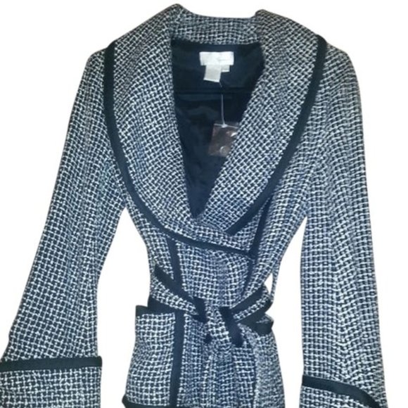 Spiegel Batwing Belted Jacket in Herringbone Pattern, Sz 8 - Picture 1 of 7
